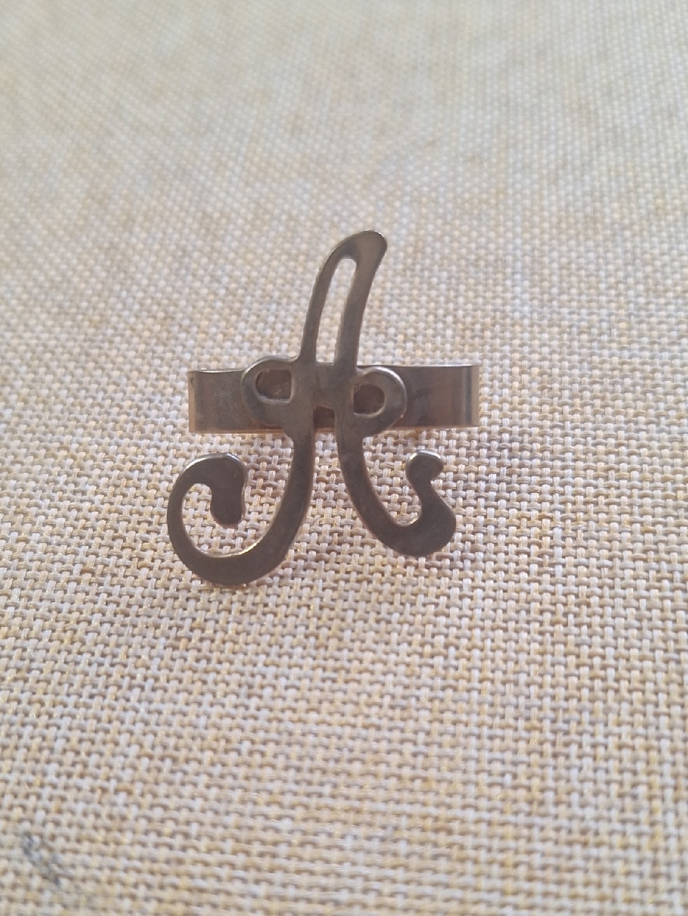 Monogram 'A' Metal Pin in Dark Bronze Tone